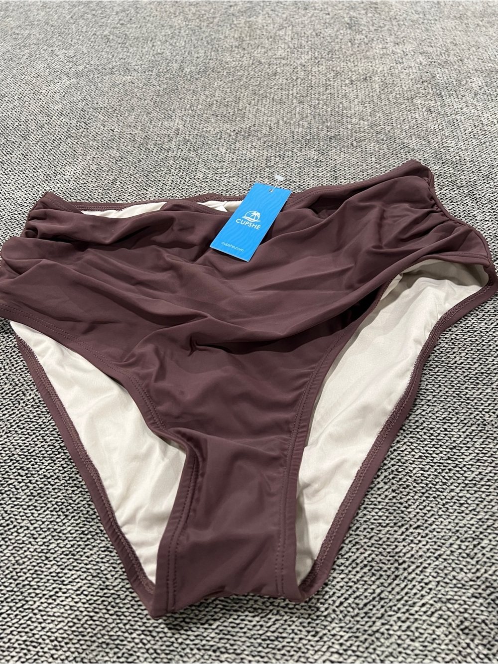 Cupshe Brown High-Waist Bikini Bottom